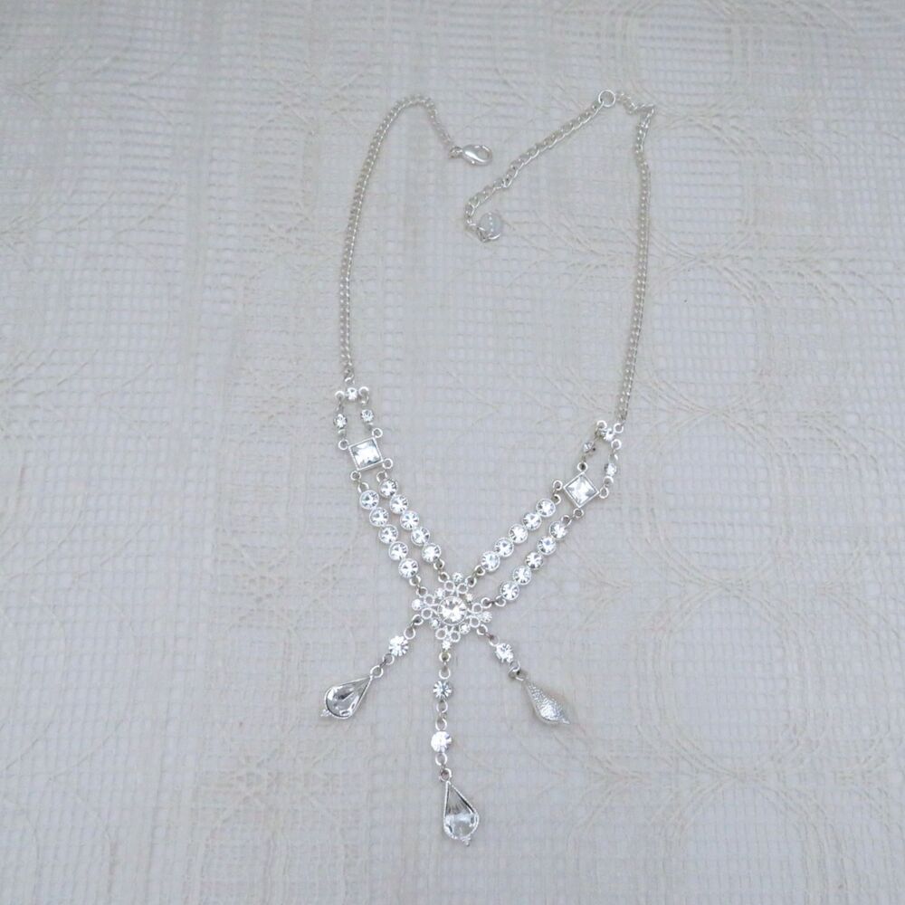 Icing Rhinestone Y Necklace for Going Out, Sparkly Dressy Look